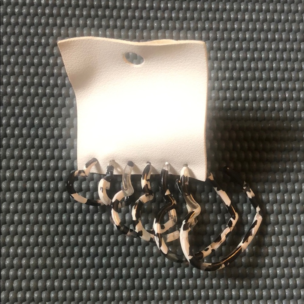 Black and White Free People Heart Earrings